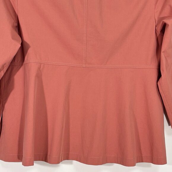 Lafayette 148 Top Button Up Long Sleeve Salmon READ Size 3X Layering Shacket - Picture 6 of 11